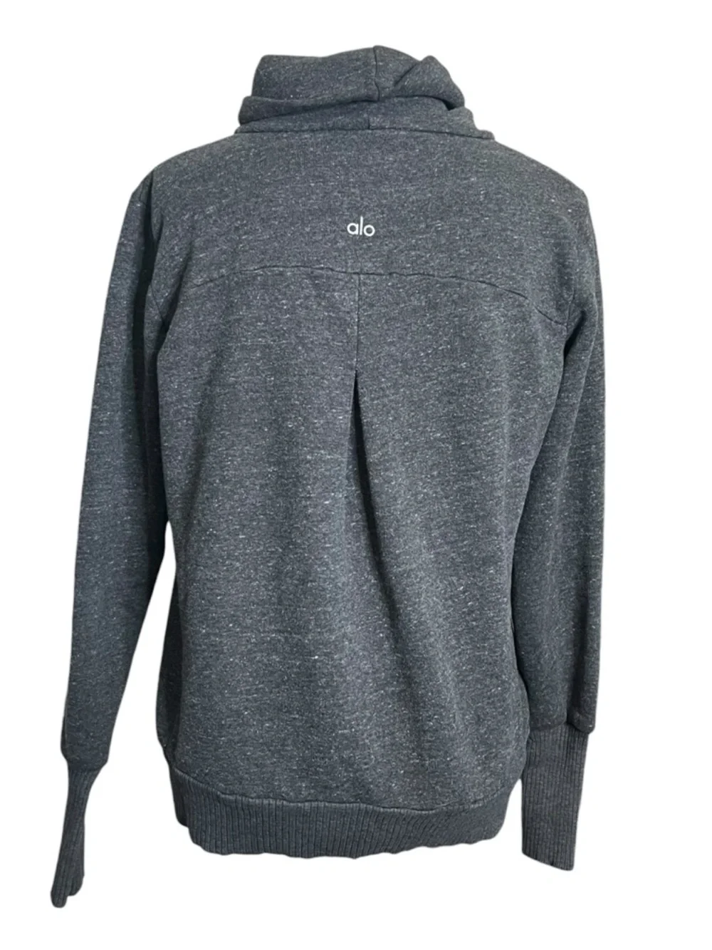 ALO Yoga‎ Haze Funnel Neck Women's Small Gray Athleisure Cozy Thumbholes Chic